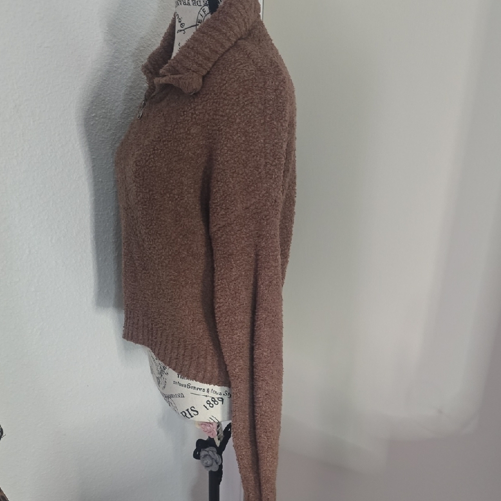 Hollister Cozy Soft Brown Half-Zip Women's Sweater (EUC)(S)✨️🤎✨️ - Picture 4 of 6